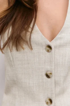 Gina Tricot Halterneck tailored vest Beige Hot