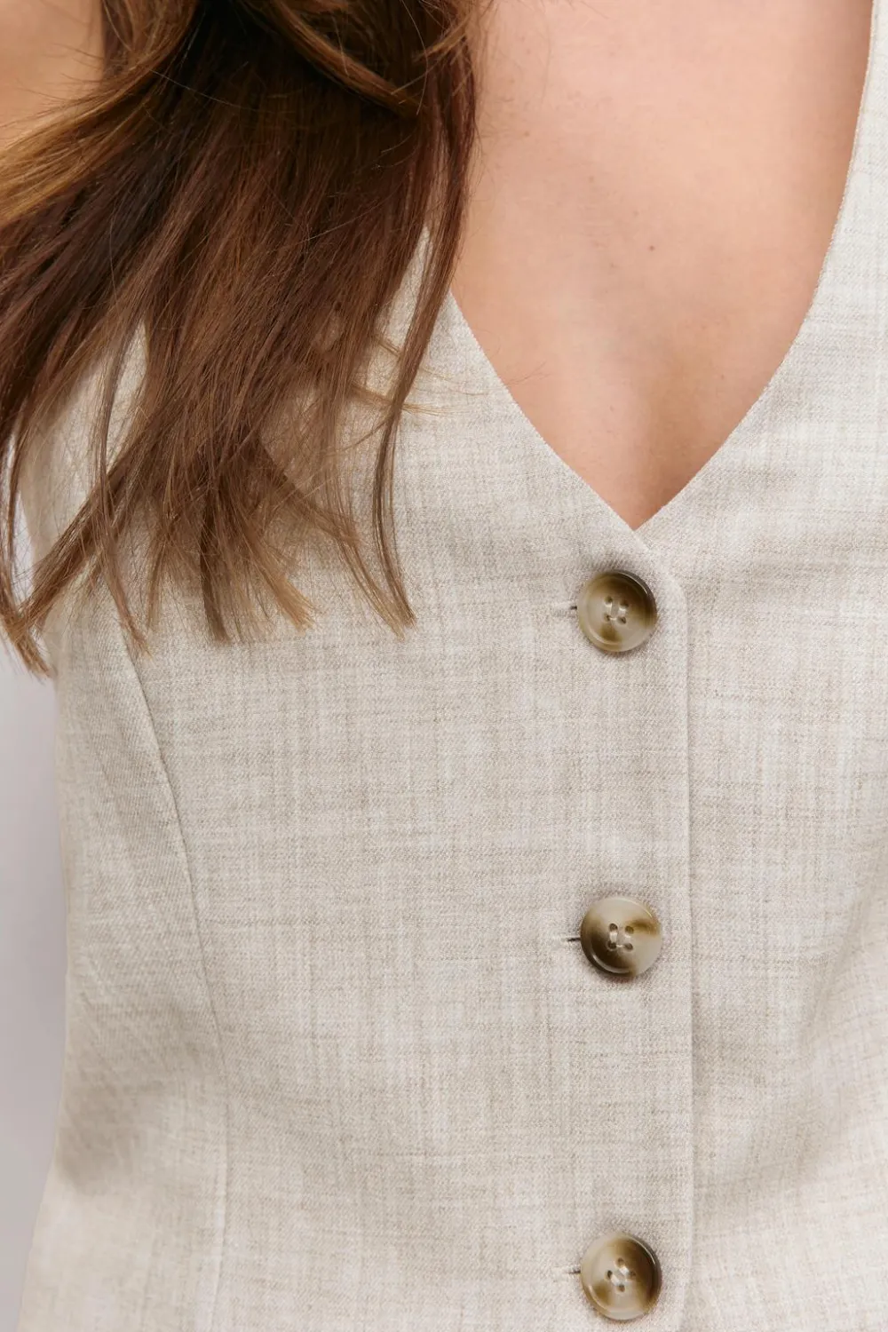 Gina Tricot Halterneck tailored vest Beige Hot
