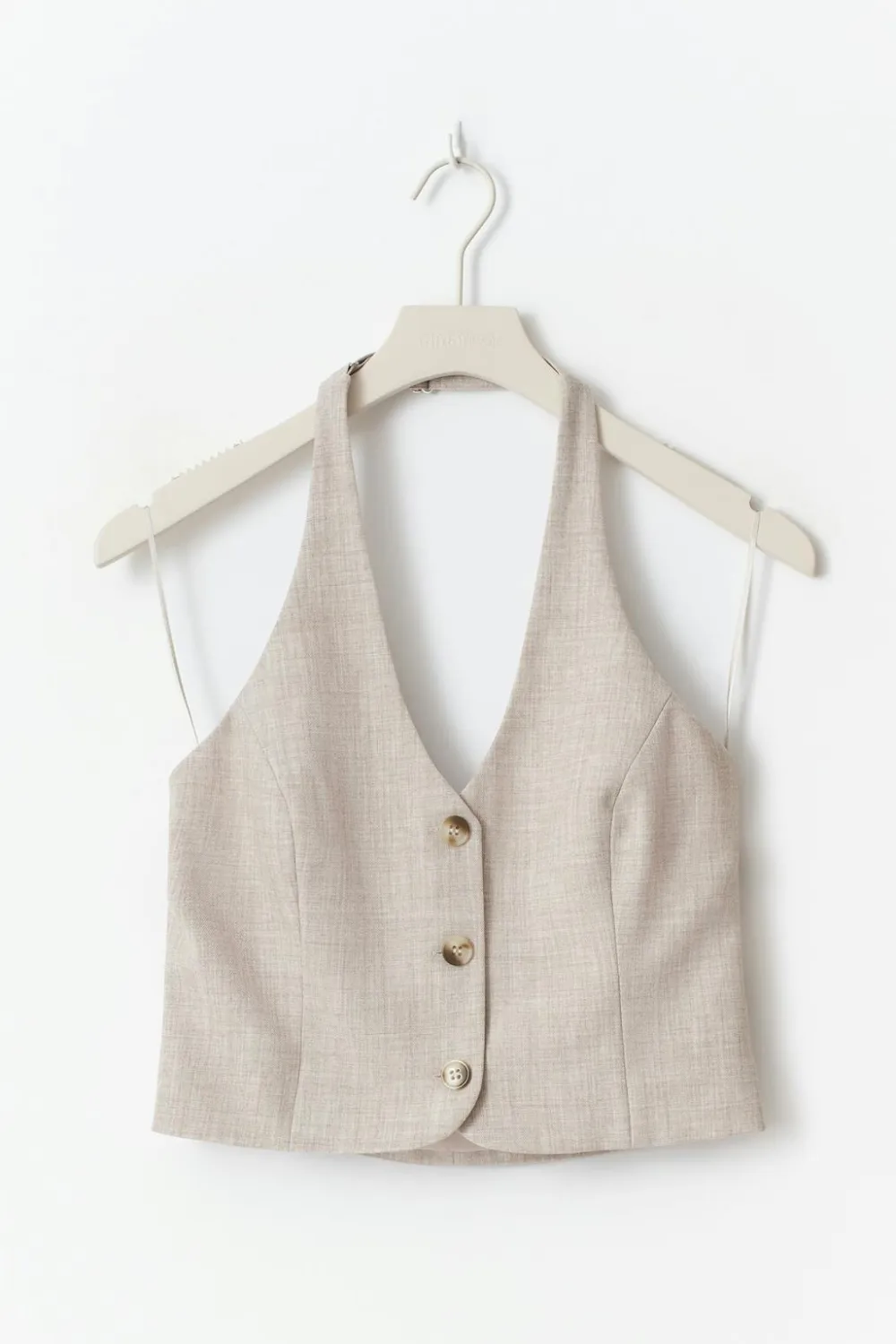 Gina Tricot Halterneck tailored vest Beige Hot