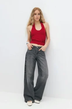 Gina Tricot Haterneck top Rød Online