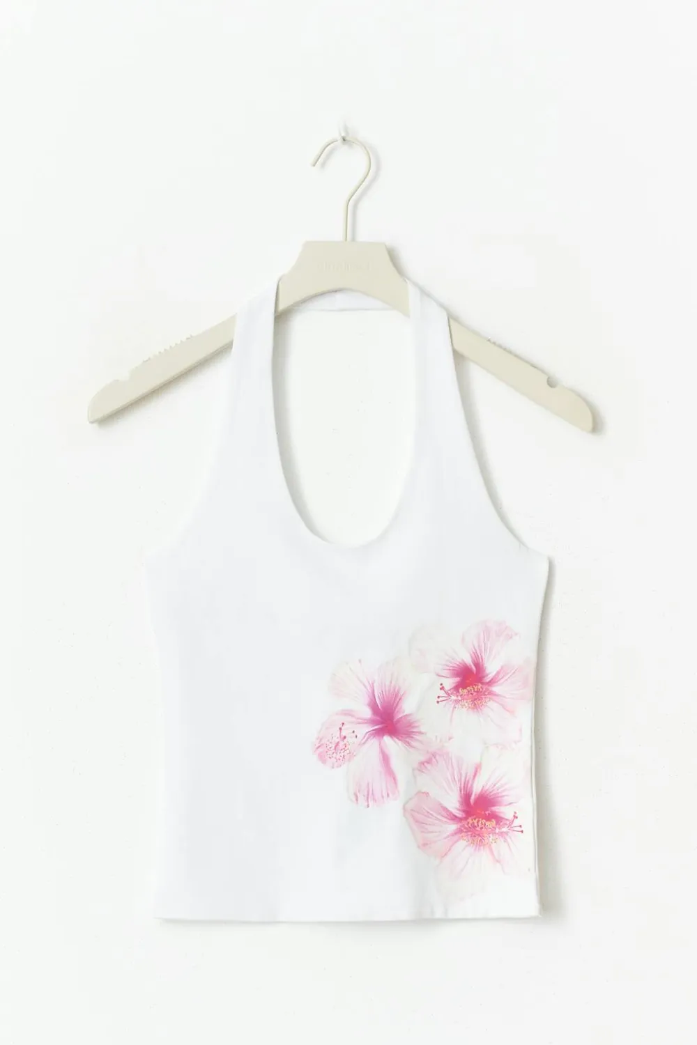 Gina Tricot Haterneck top Hvit