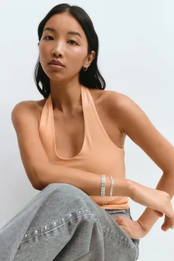 Gina Tricot Haterneck top Oransje Discount