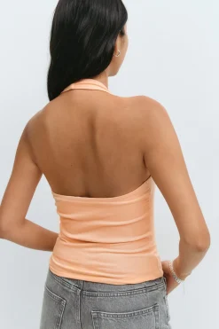 Gina Tricot Haterneck top Oransje Discount