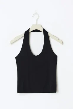 Gina Tricot Haterneck top Svart Hot
