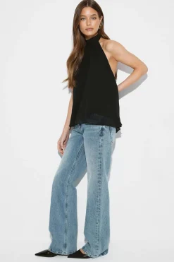 Gina Tricot Haterneck top Svart Discount