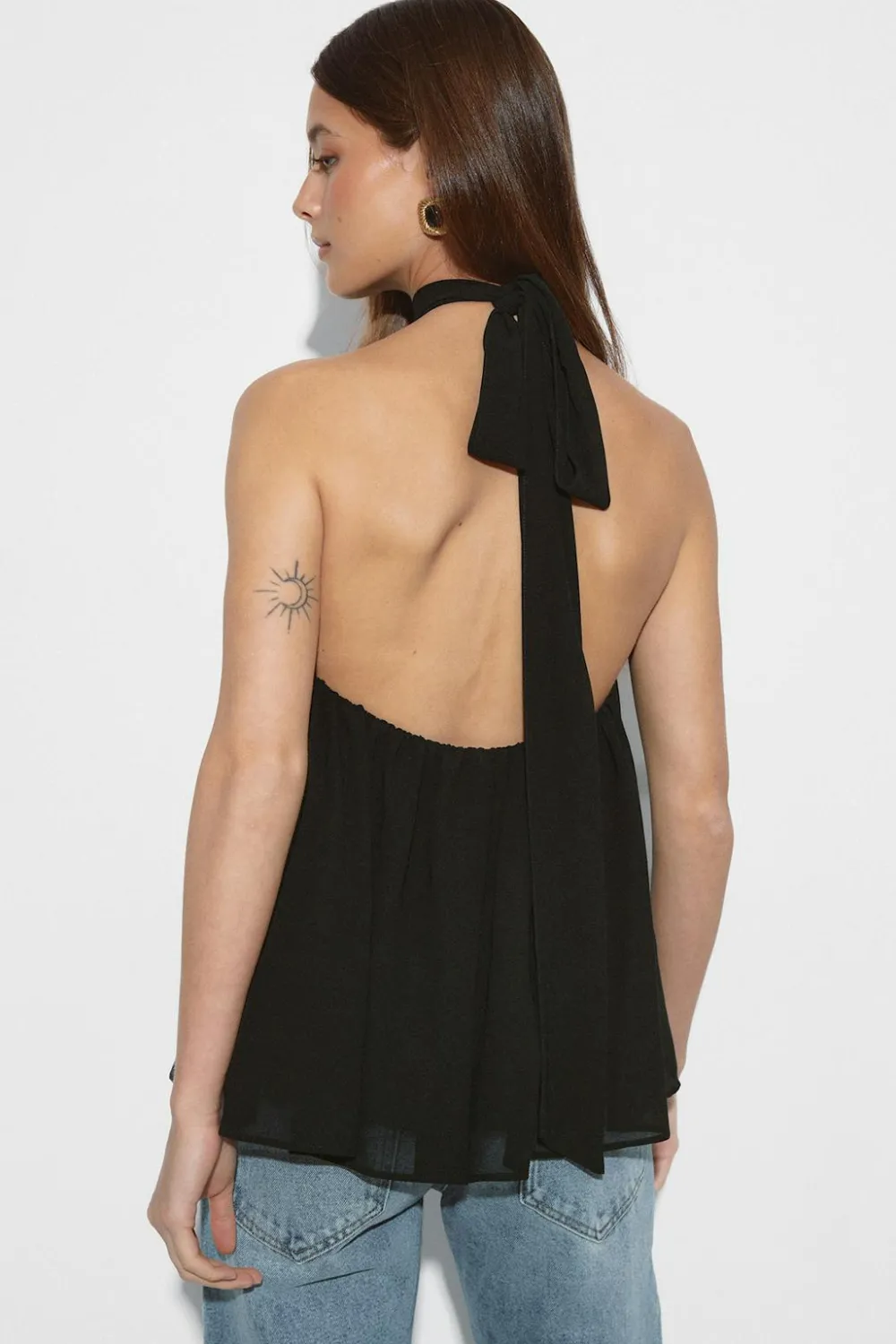 Gina Tricot Haterneck top Svart Discount