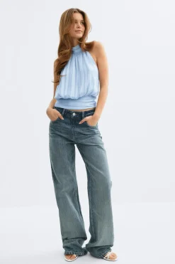 Gina Tricot Halterneck top Blå