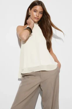 Gina Tricot Haterneck top Hvit