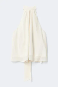 Gina Tricot Haterneck top Hvit
