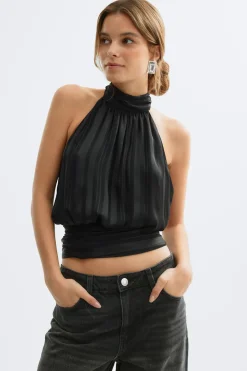 Gina Tricot Halterneck top Svart Hot