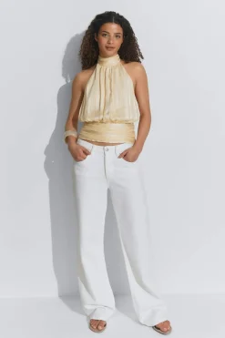 Gina Tricot Halterneck top Gul Online