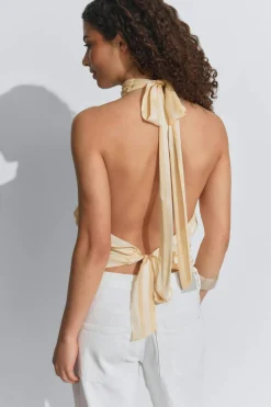 Gina Tricot Halterneck top Gul Online