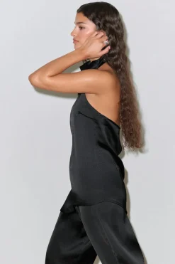 Gina Tricot Halterneck tunic top Svart New