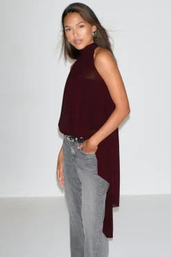 Gina Tricot Haterneck tunic top Rød