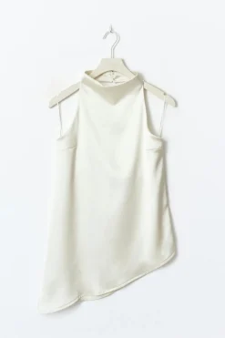 Gina Tricot Halterneck tunic top Hvit Clearance