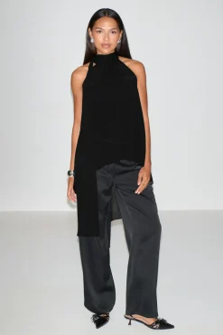 Gina Tricot Haterneck tunic top Svart Hot