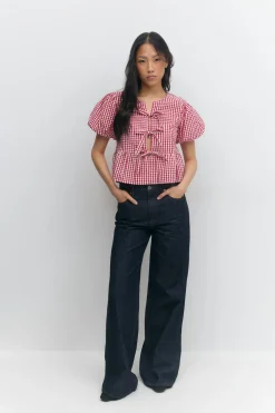 Gina Tricot High and wide jeans Blå Hot