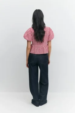 Gina Tricot High and wide jeans Blå Hot