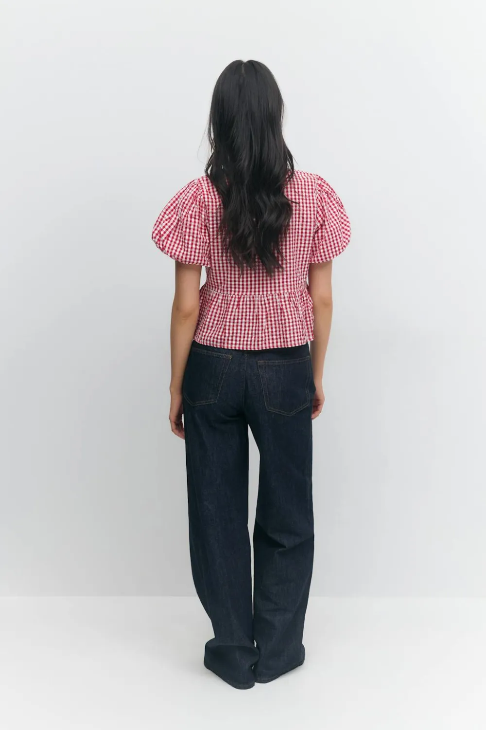 Gina Tricot High and wide jeans Blå Hot