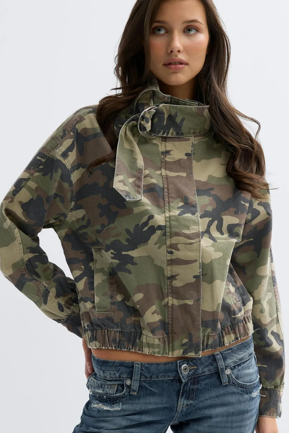 Gina Tricot 14+ high neck jacket Grønn Online