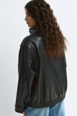 Gina Tricot High neck pu jacket Svart Online