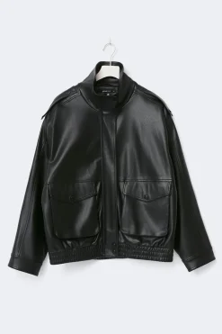 Gina Tricot High neck pu jacket Svart Online