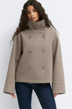 Gina Tricot High neck hort fet jacket Beige Online