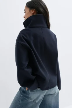 Gina Tricot High neck hort fet jacket Blå Online