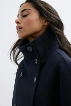 Gina Tricot High neck hort fet jacket Blå Online