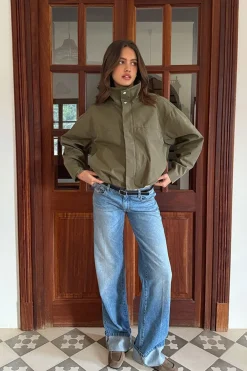 Gina Tricot High neck hort jacket Grønn