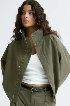 Gina Tricot High neck hort jacket Grønn