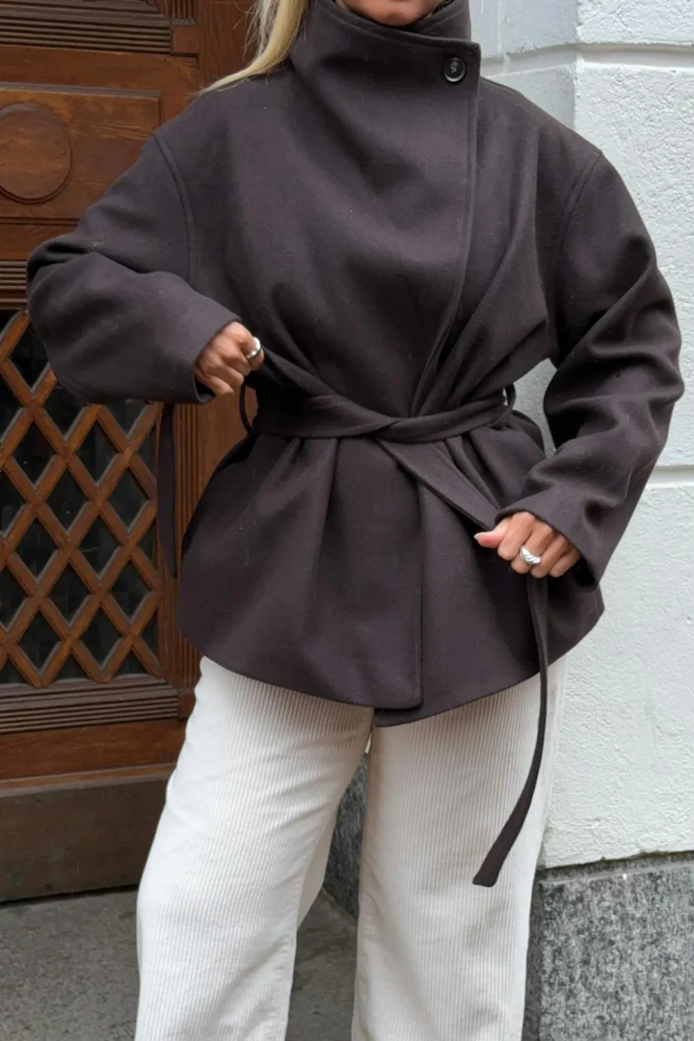 Gina Tricot High neck hort jacket Brun Online