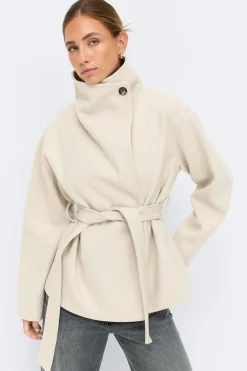 Gina Tricot High neck hort jacket Beige