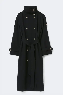 Gina Tricot High neck trench coat Svart New