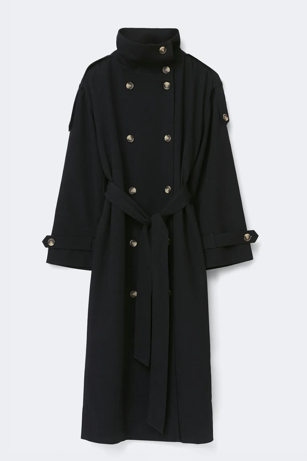 Gina Tricot High neck trench coat Svart New
