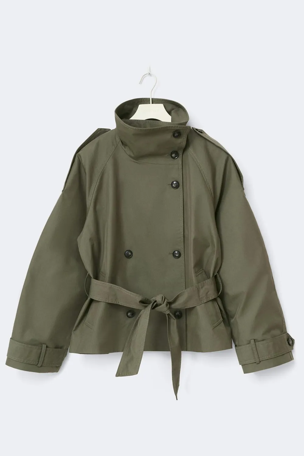 Gina Tricot High neck trench jacket Grønn Discount