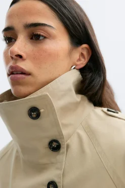 Gina Tricot High neck trench jacket Beige Discount