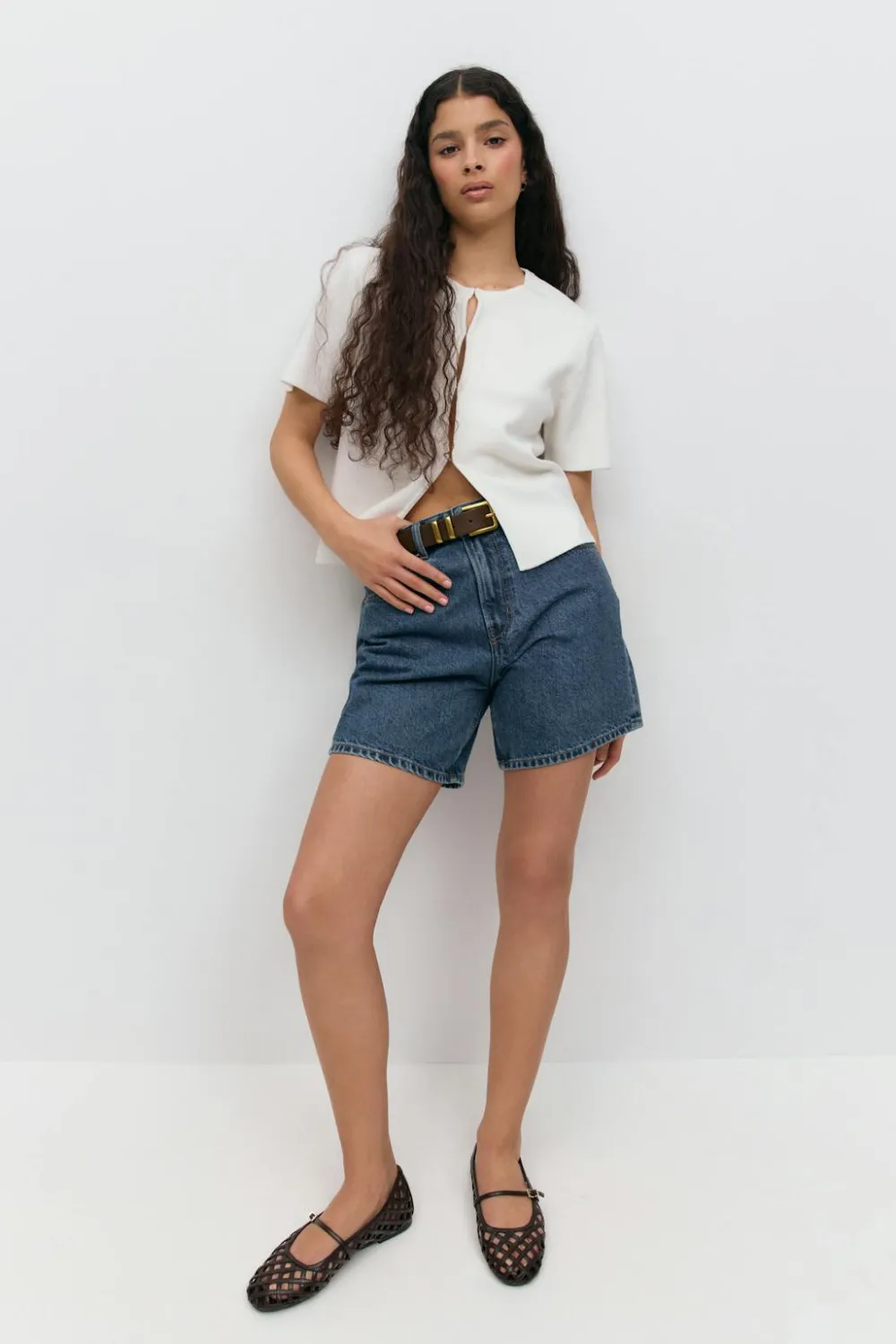 Gina Tricot High waist denim shorts Blå New