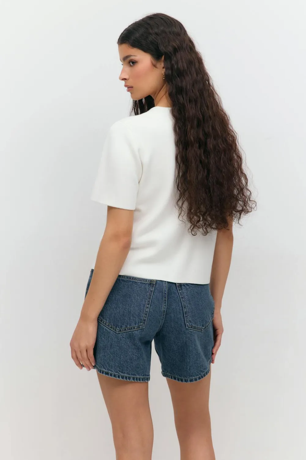 Gina Tricot High waist denim shorts Blå New