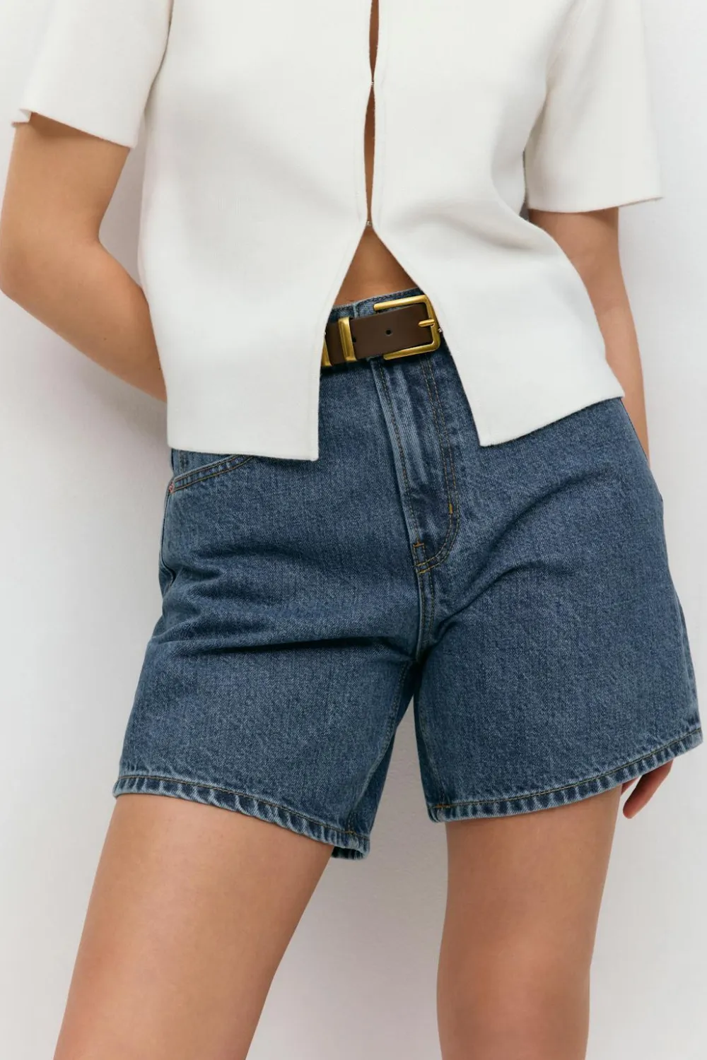 Gina Tricot High waist denim shorts Blå New