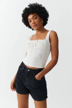 Gina Tricot High waist denim shorts Svart Hot