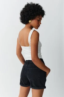 Gina Tricot High waist denim shorts Svart Hot
