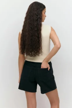 Gina Tricot High waist denim shorts Svart Hot