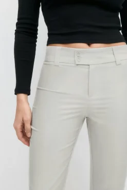 Gina Tricot High waist flare trousers Beige
