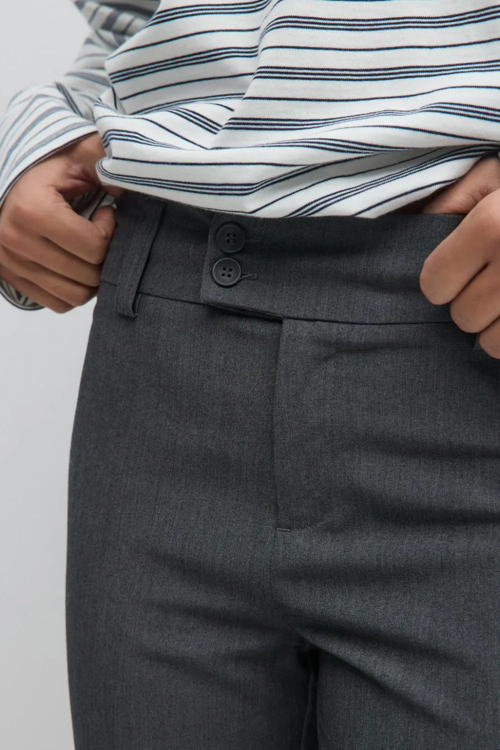 Gina Tricot High waist flare trousers Grå Outlet