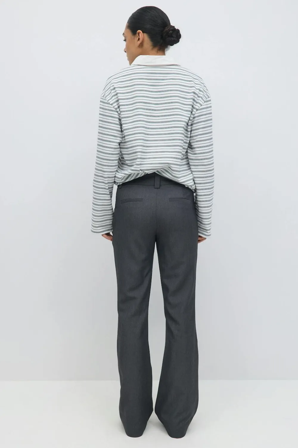 Gina Tricot High waist flare trousers Grå Outlet