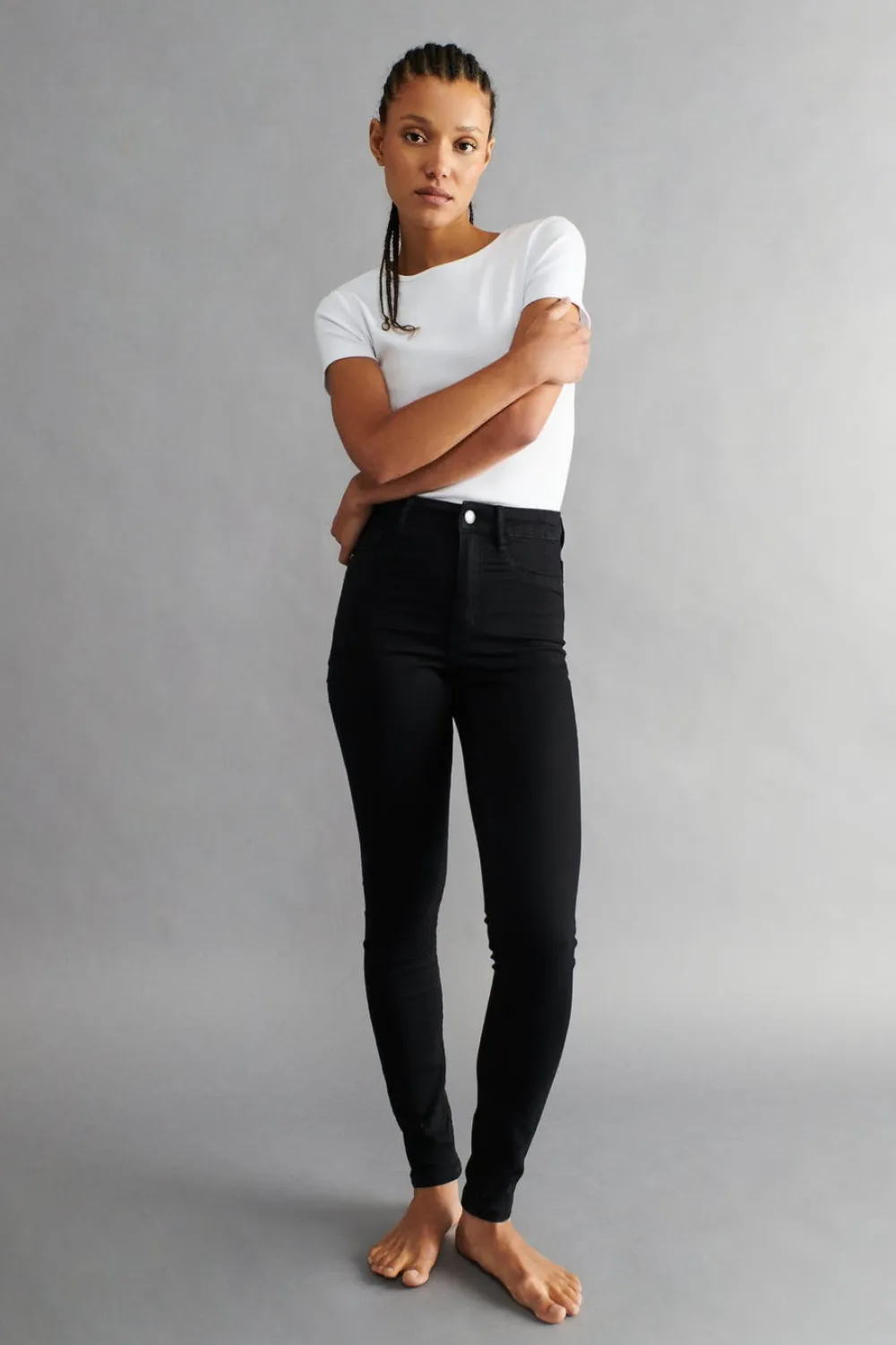 Gina Tricot high wait jean Svart