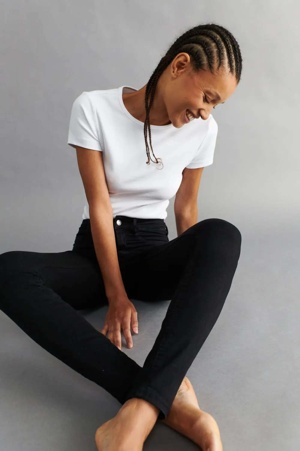 Gina Tricot high wait jean Svart