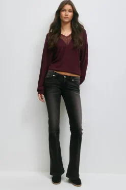 Gina Tricot 14+ hip hug fare jean Svart Best