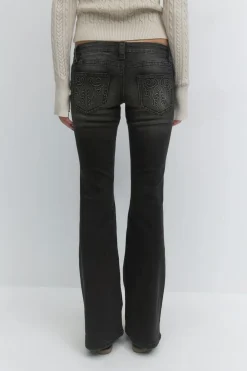 Gina Tricot 14+ hip hug fare ta jean Svart Online